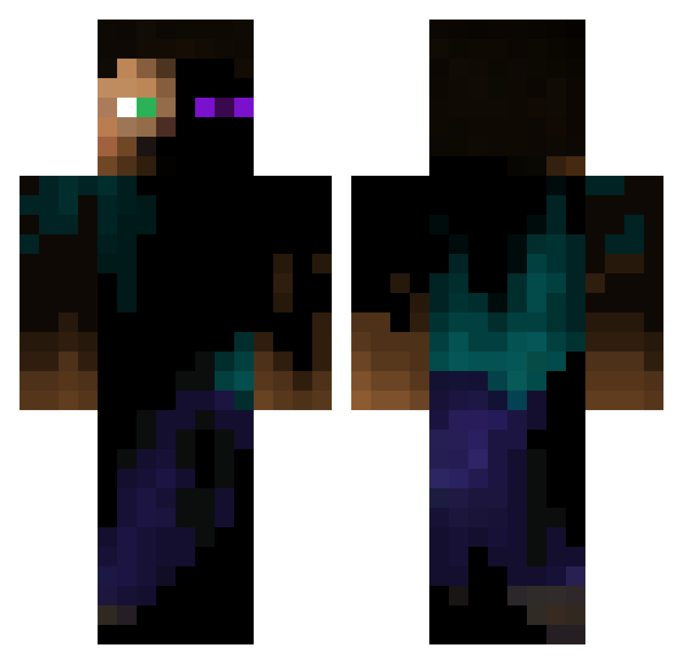 BORTeseR Minecraft skin, front and back view