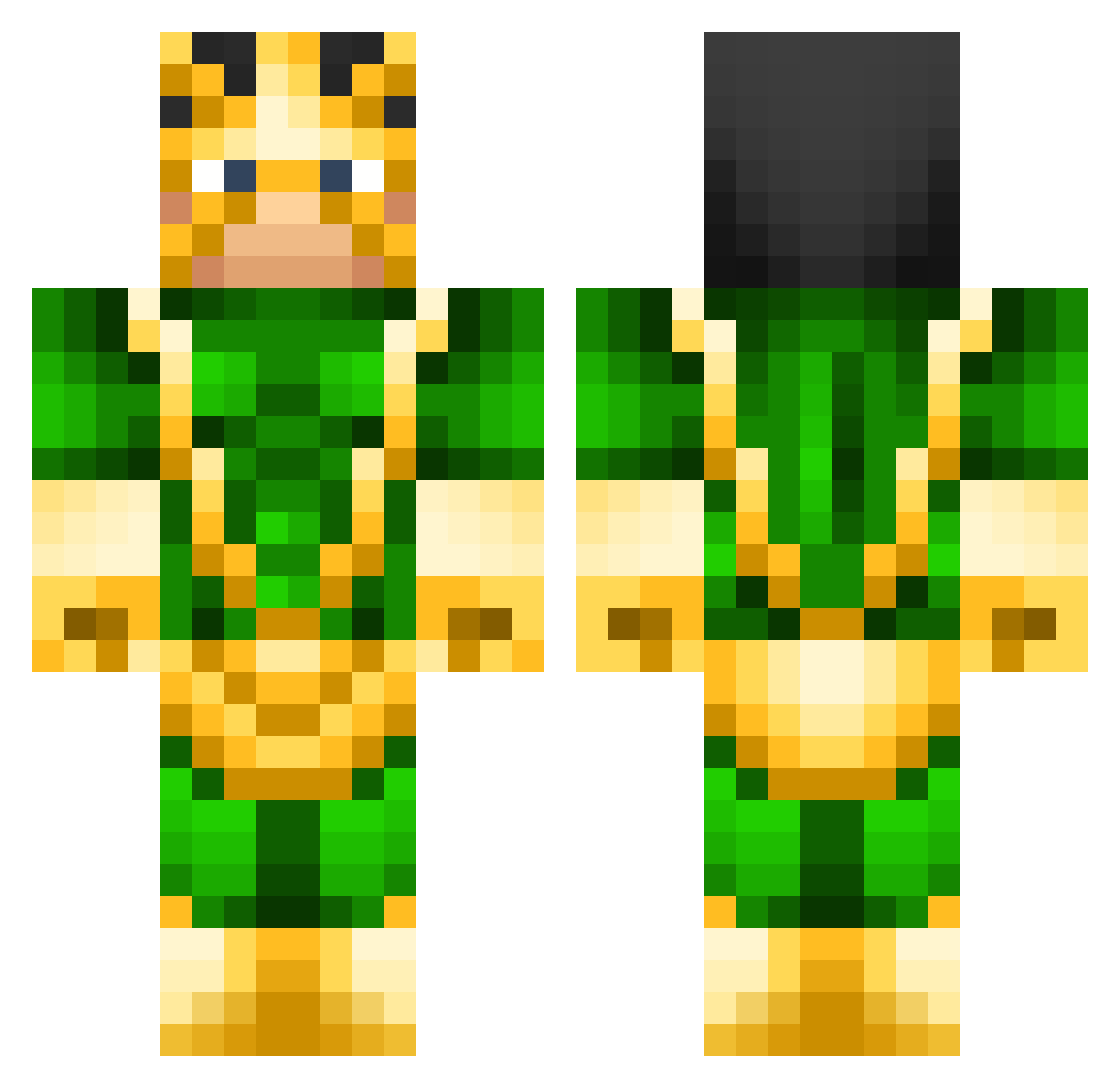 xRONlN Minecraft skin, front and back view