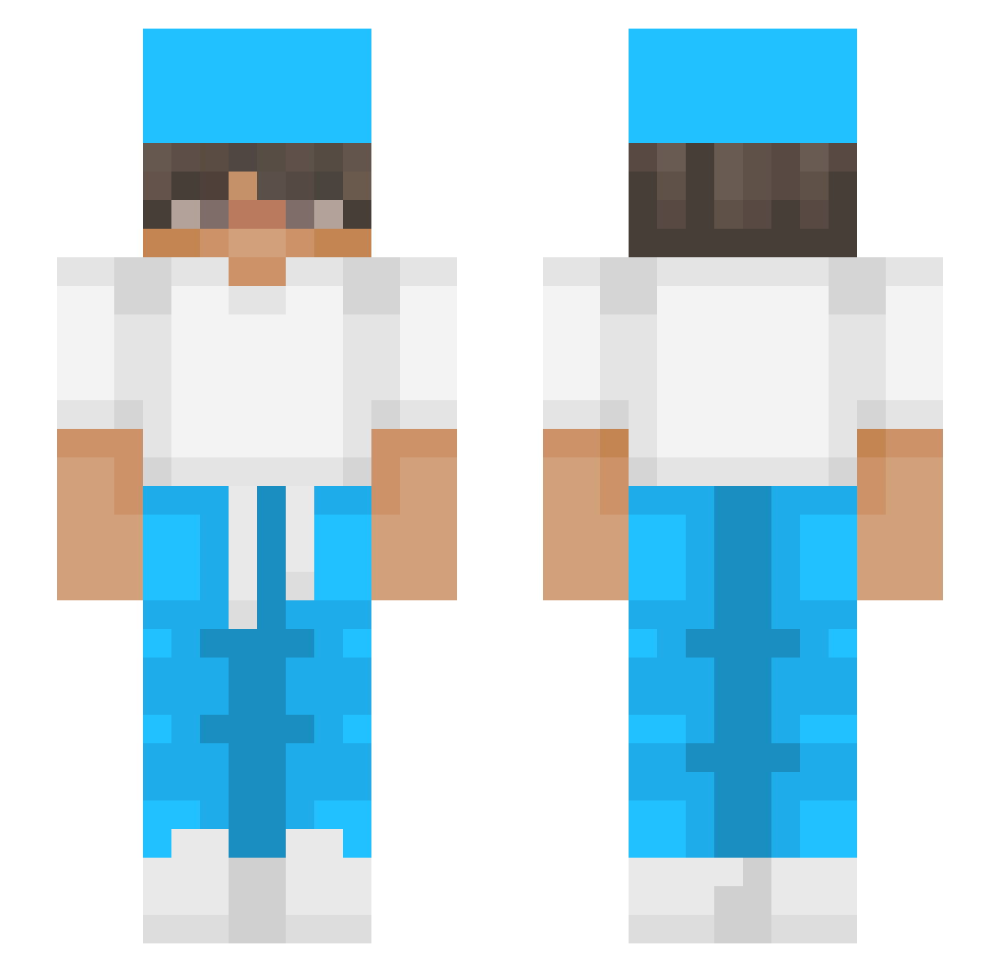 Woo_ki Minecraft skin, front and back view