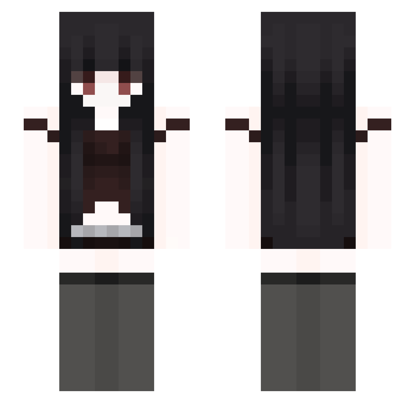 Lohtnz Minecraft skin, front and back view