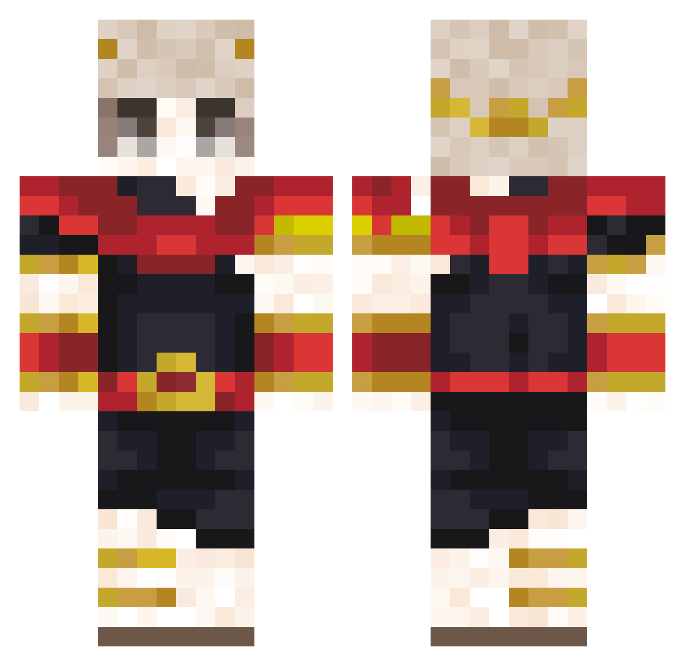ImNotTear Minecraft skin, front and back view