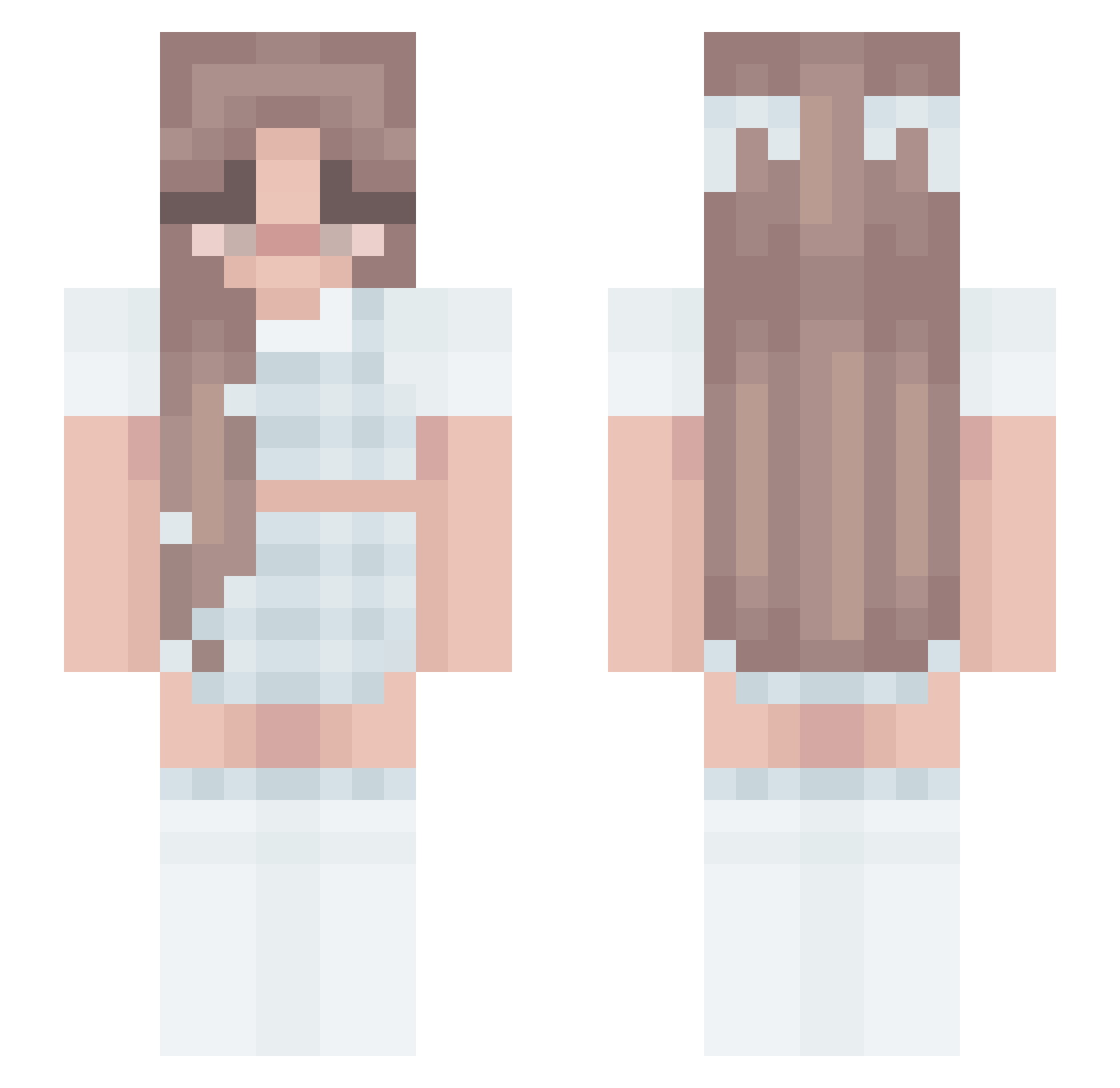 BlueShep Minecraft skin, front and back view