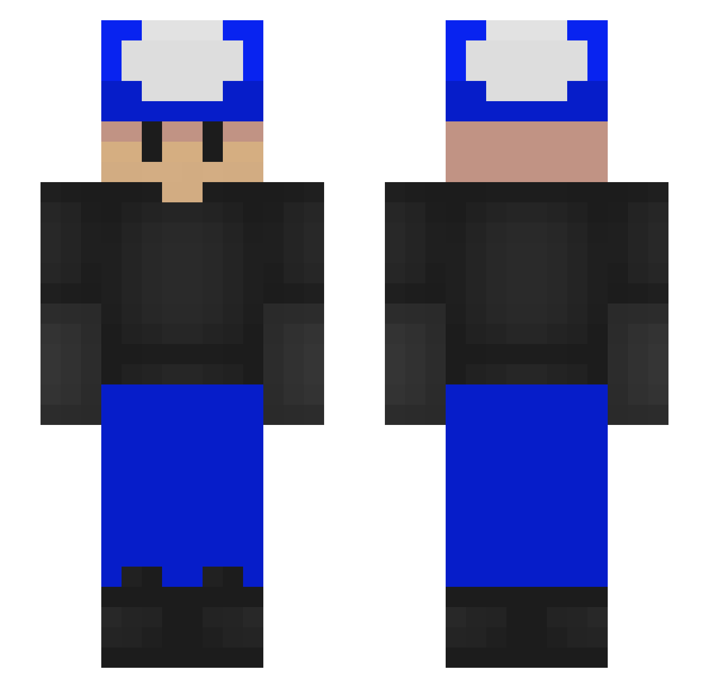 klaushabibi Minecraft skin, front and back view