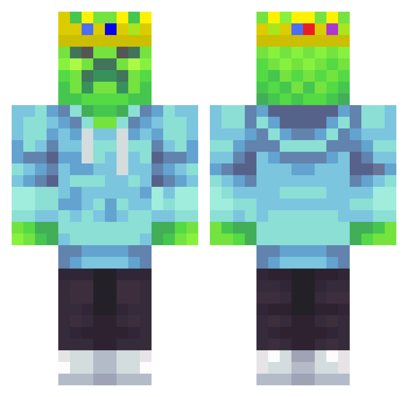 TheHappyWarrior Minecraft skin, front and back view