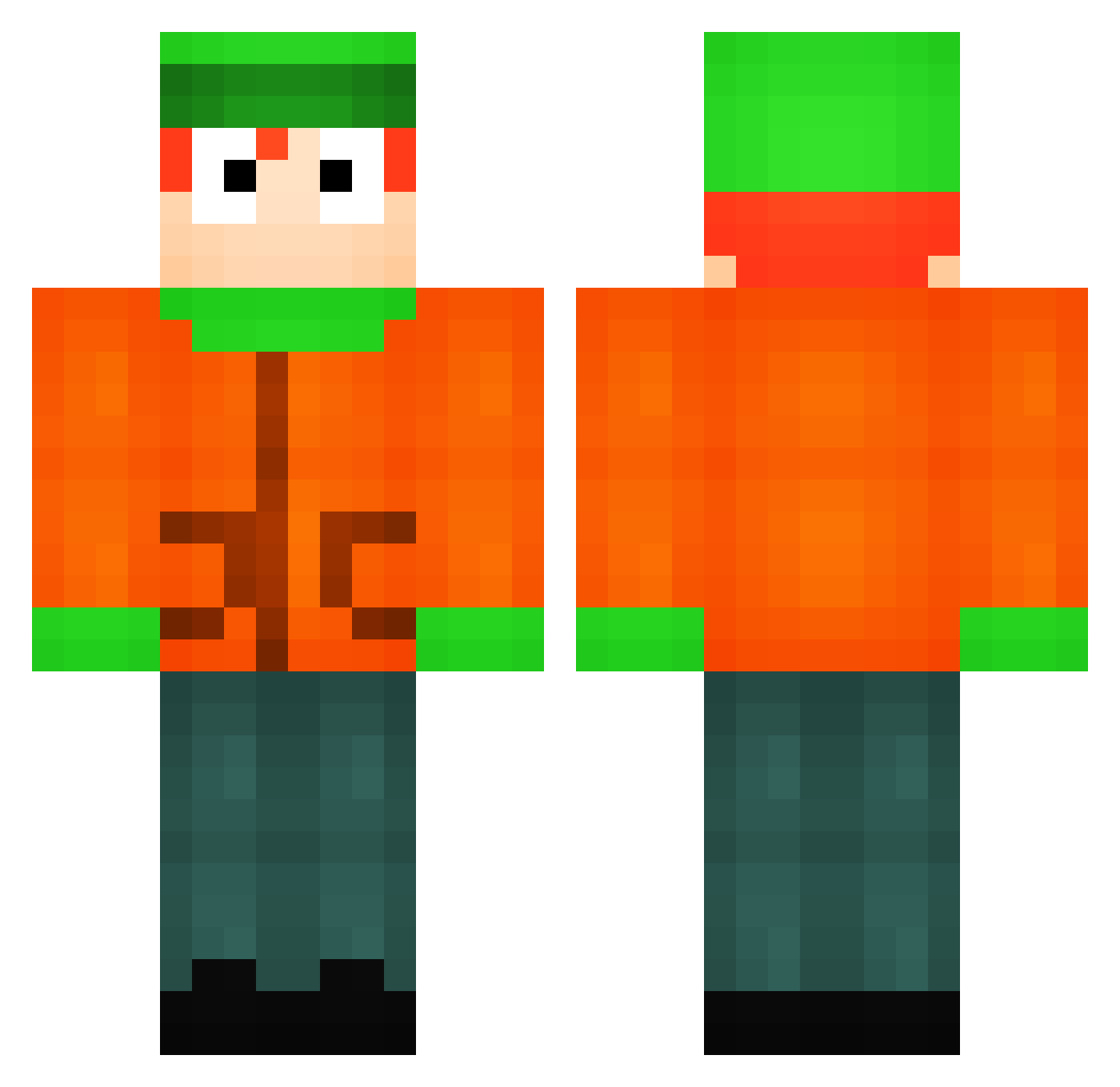 BlatchTL Minecraft skin, front and back view