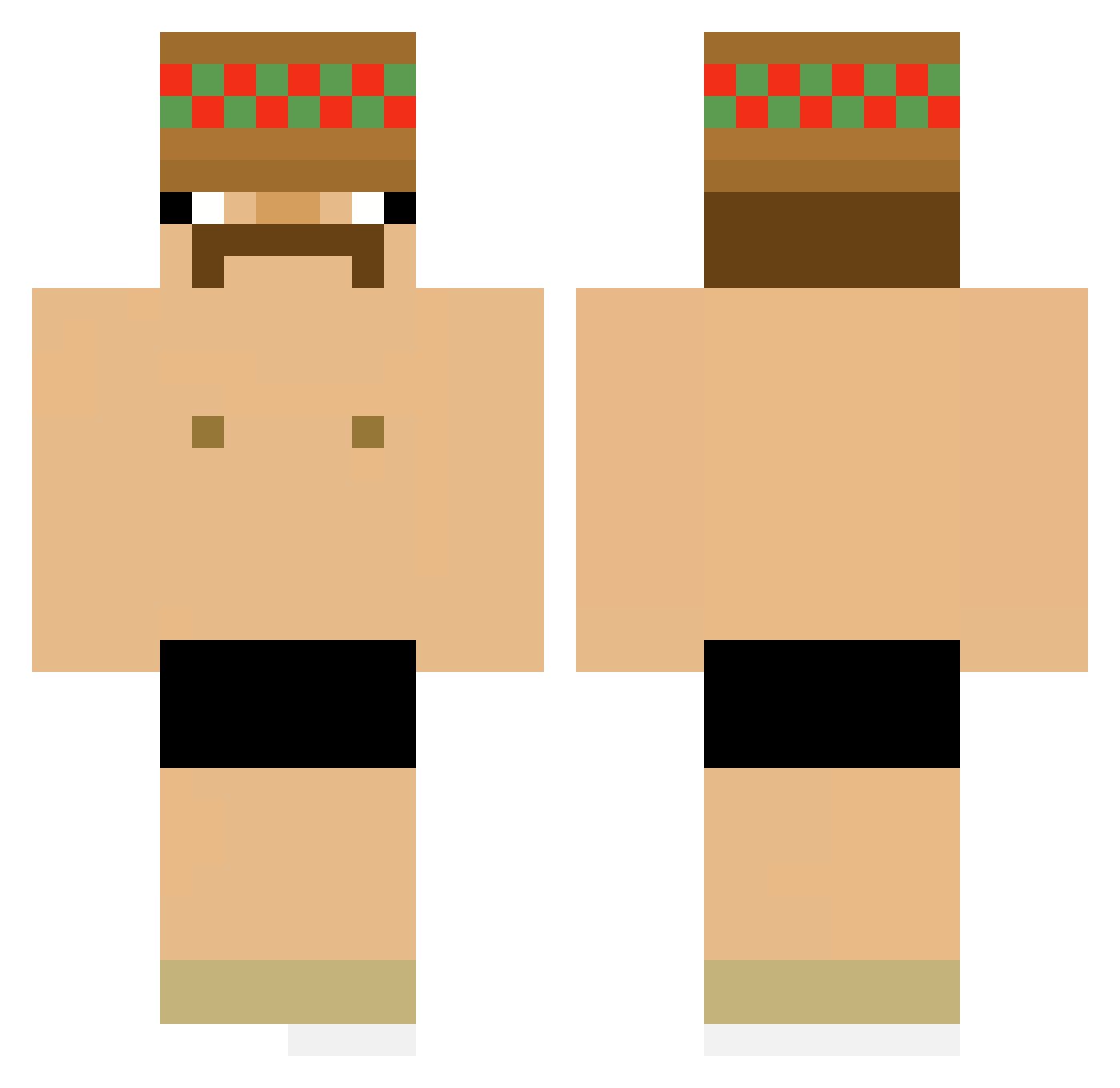 ufs Minecraft skin, front and back view