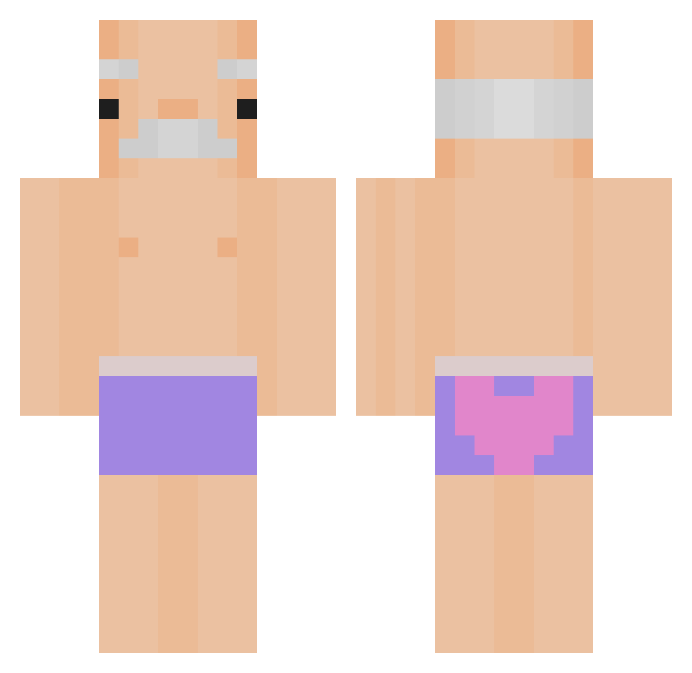AZUCCI Minecraft skin, front and back view