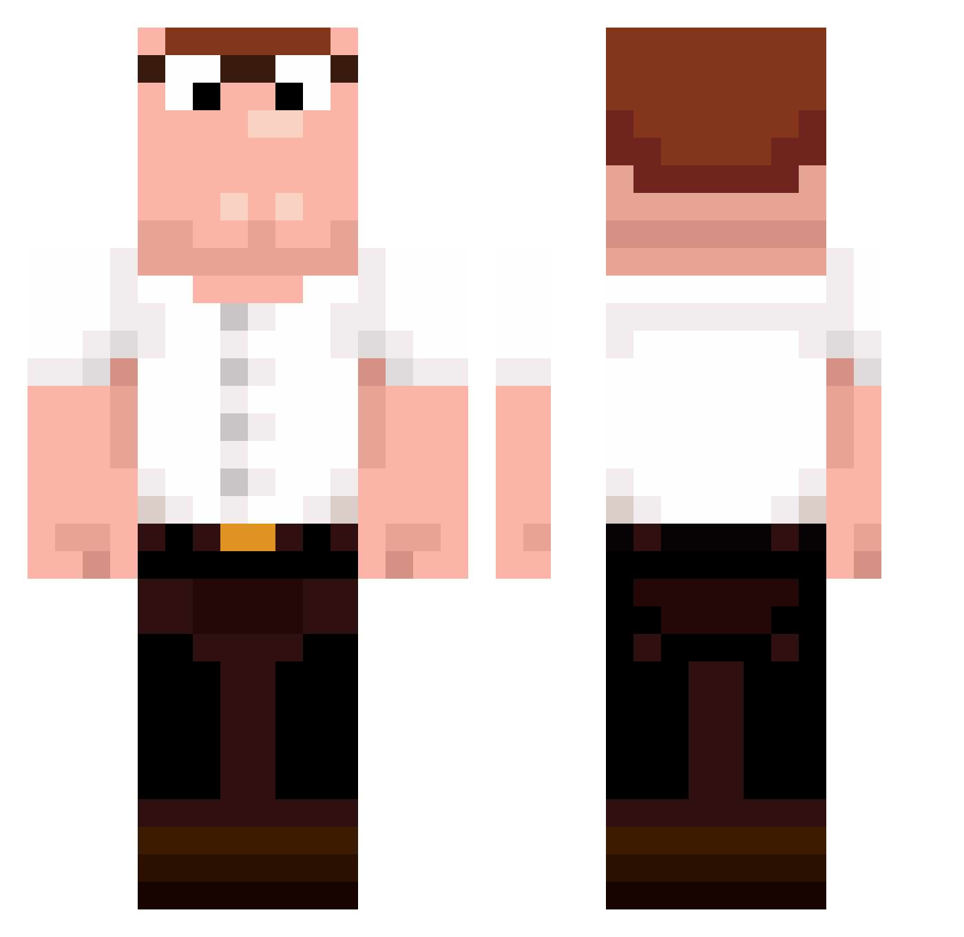 YippyChippy Minecraft skin, front and back view