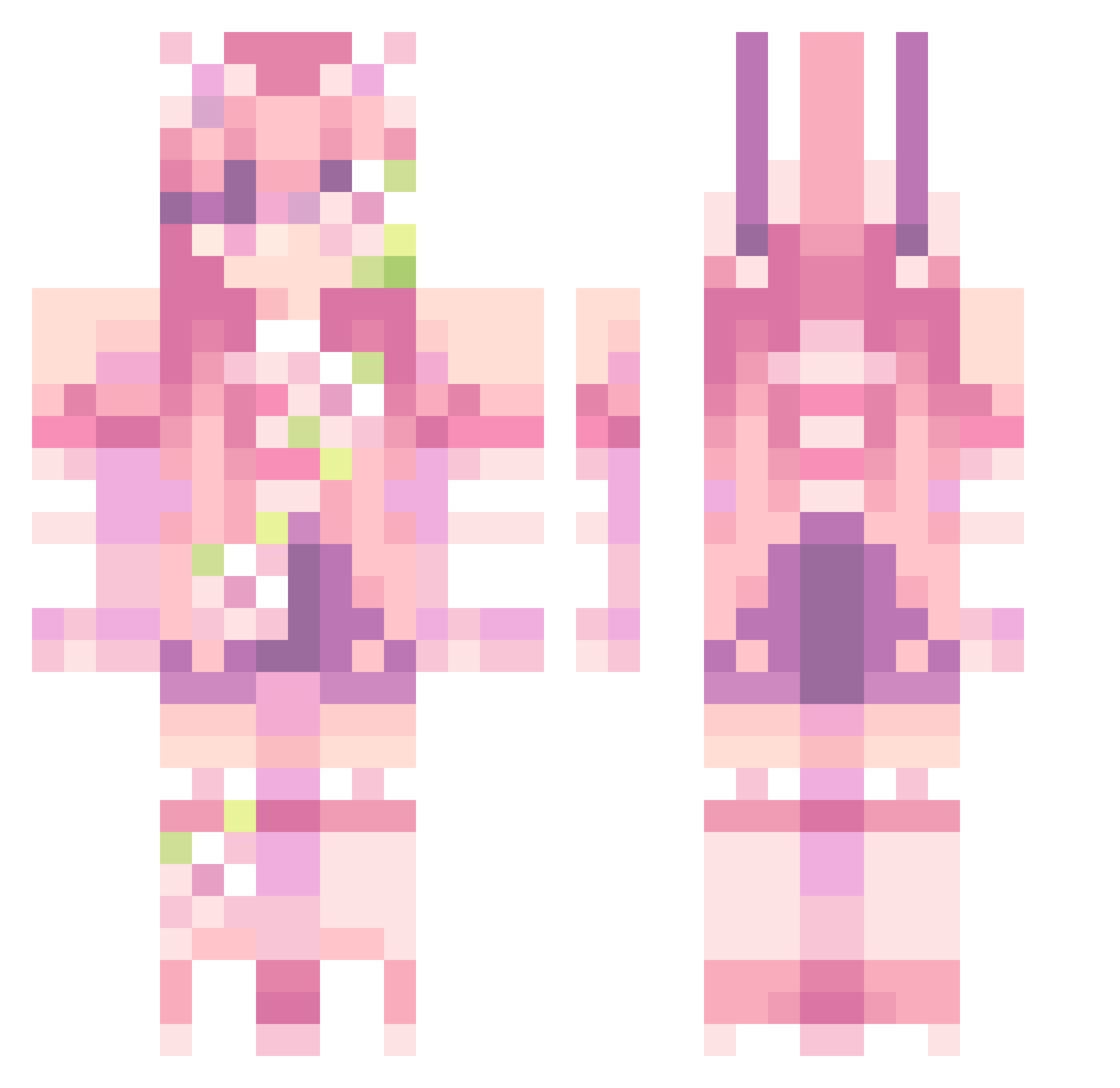 MissAngryBiscuit Minecraft skin, front and back view