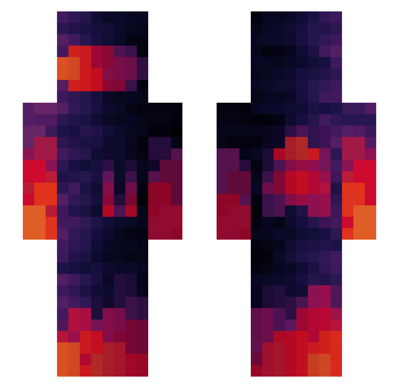 R4zberry Minecraft skin, front and back view