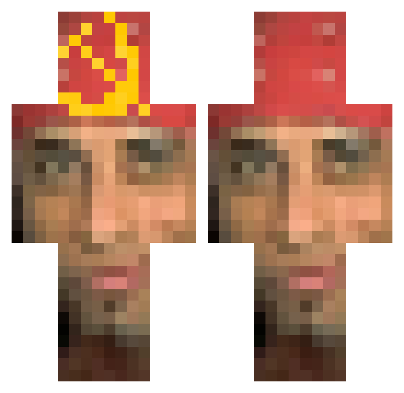 didgebox Minecraft skin, front and back view