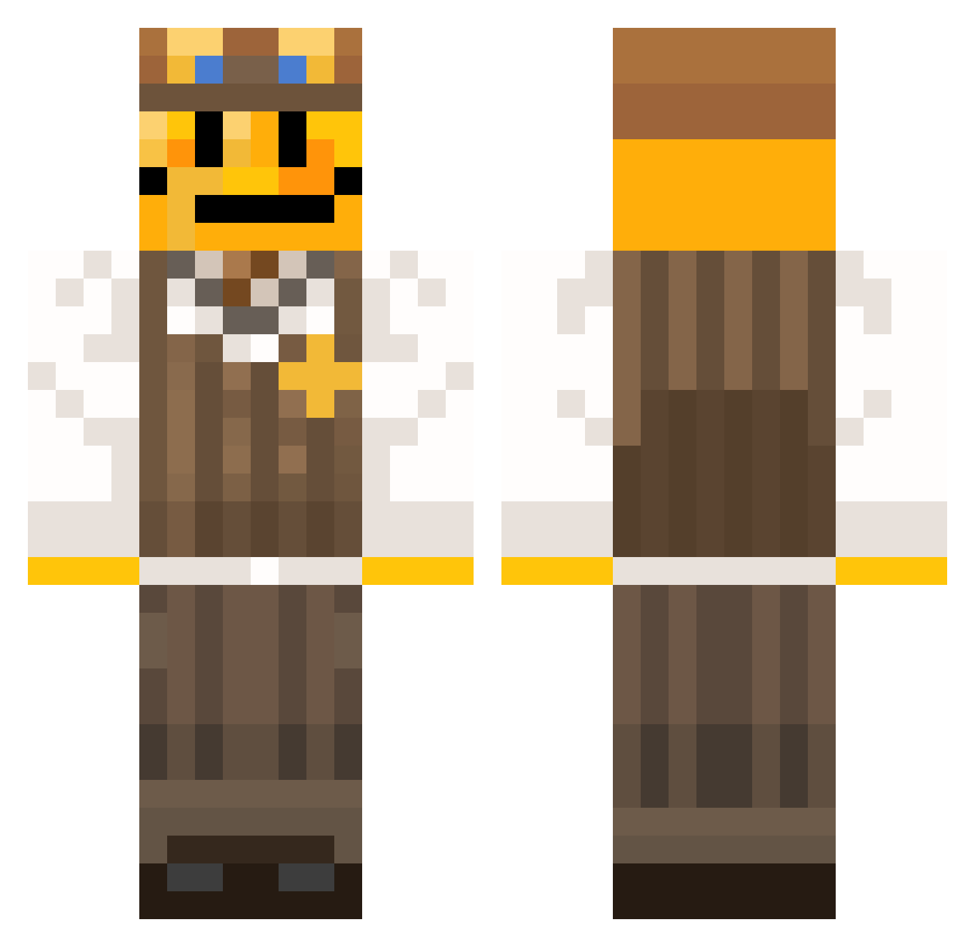 kimpun Minecraft skin, front and back view