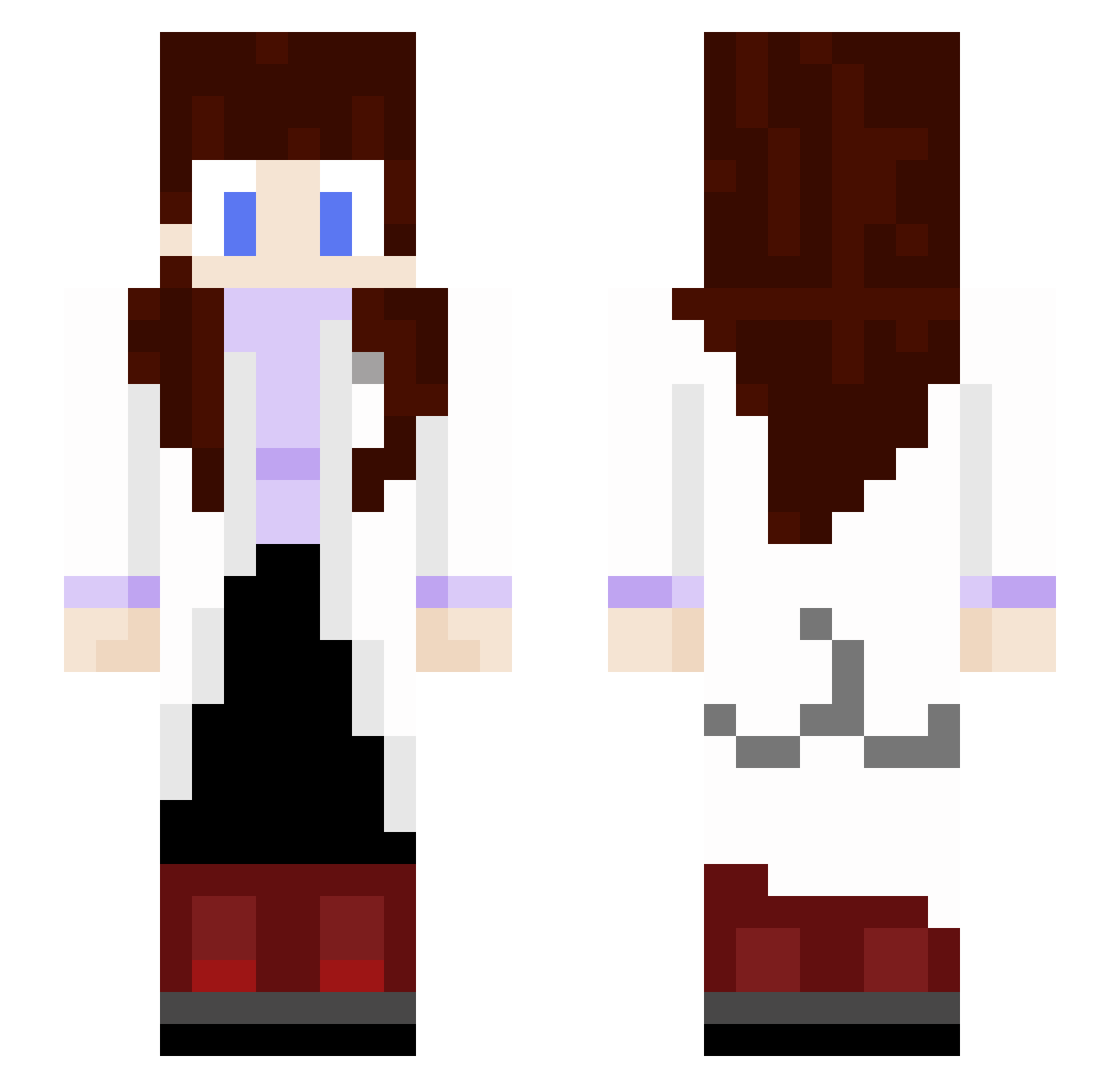 Solenne Minecraft skin, front and back view