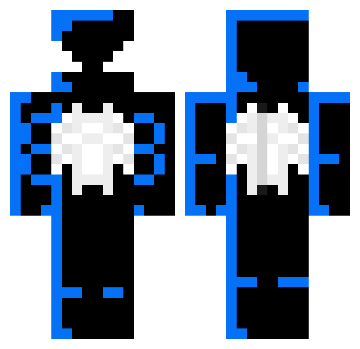 Qast Minecraft skin, front and back view