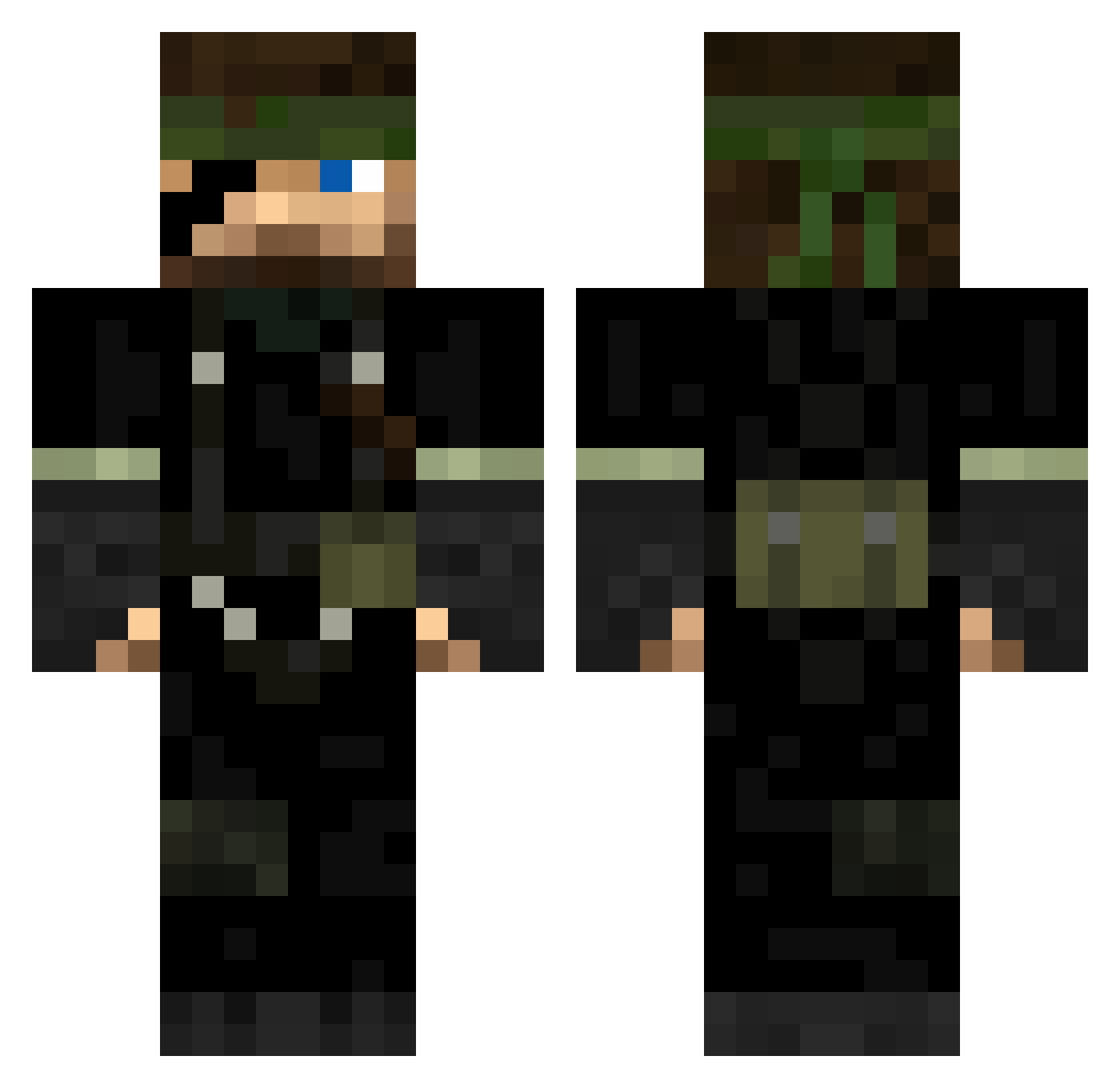 Keeyus Minecraft skin, front and back view