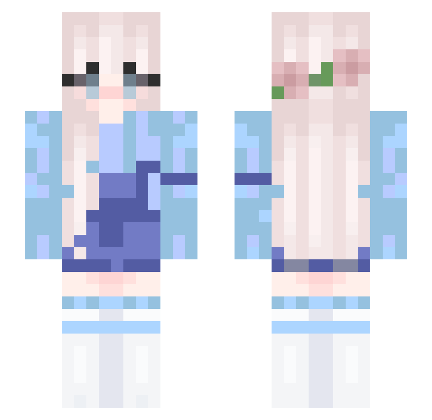 qTroone Minecraft skin, front and back view