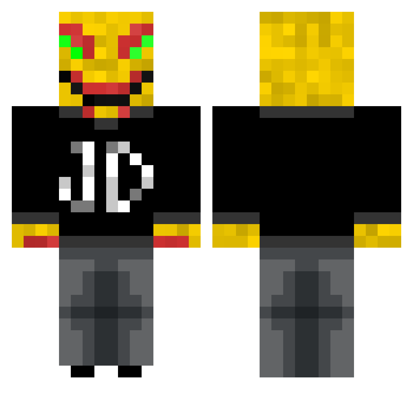 moczyymordaa Minecraft skin, front and back view