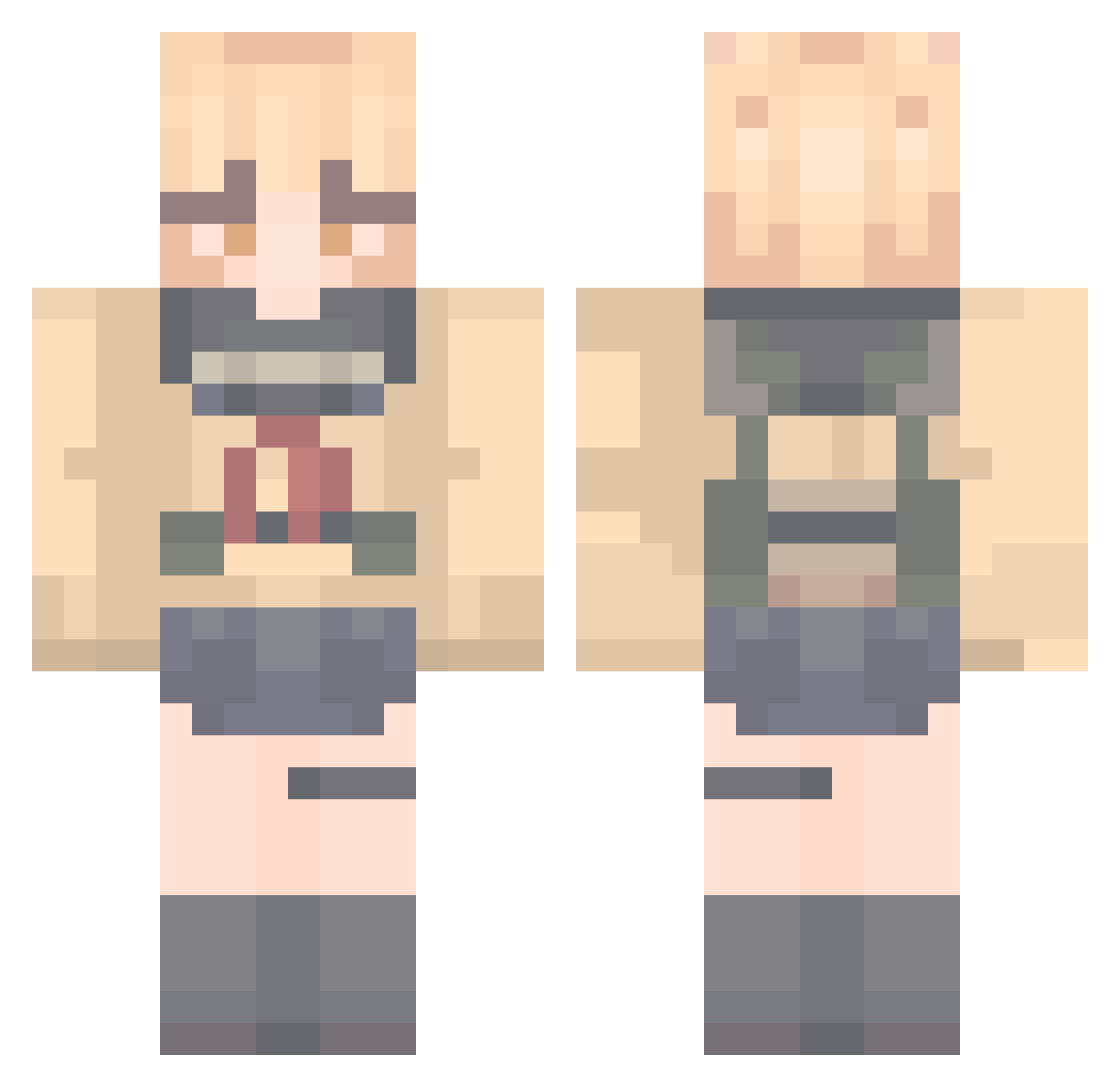 DeviousDaniel69 Minecraft skin, front and back view