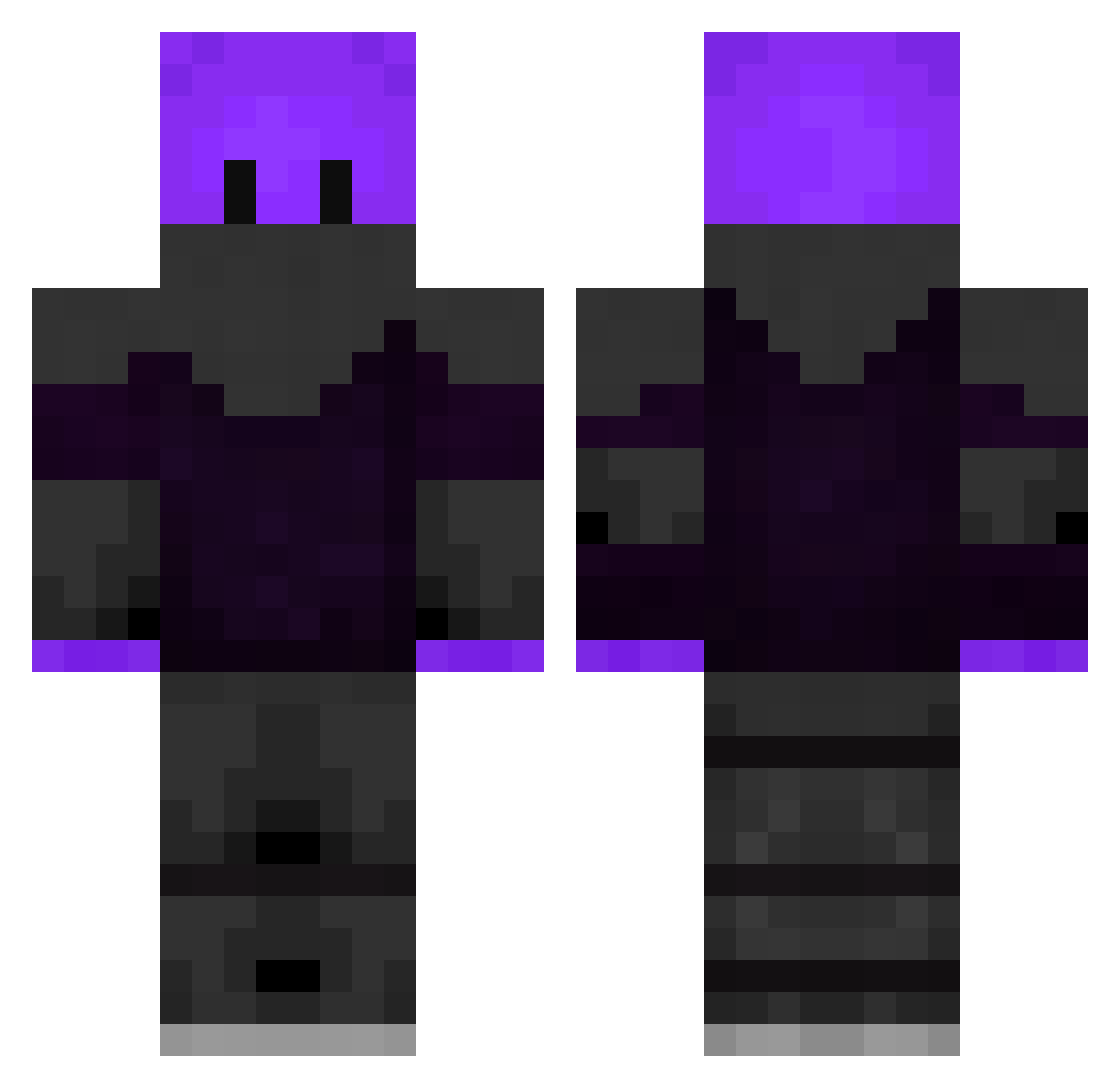 ZiMtB0nB0n Minecraft skin, front and back view