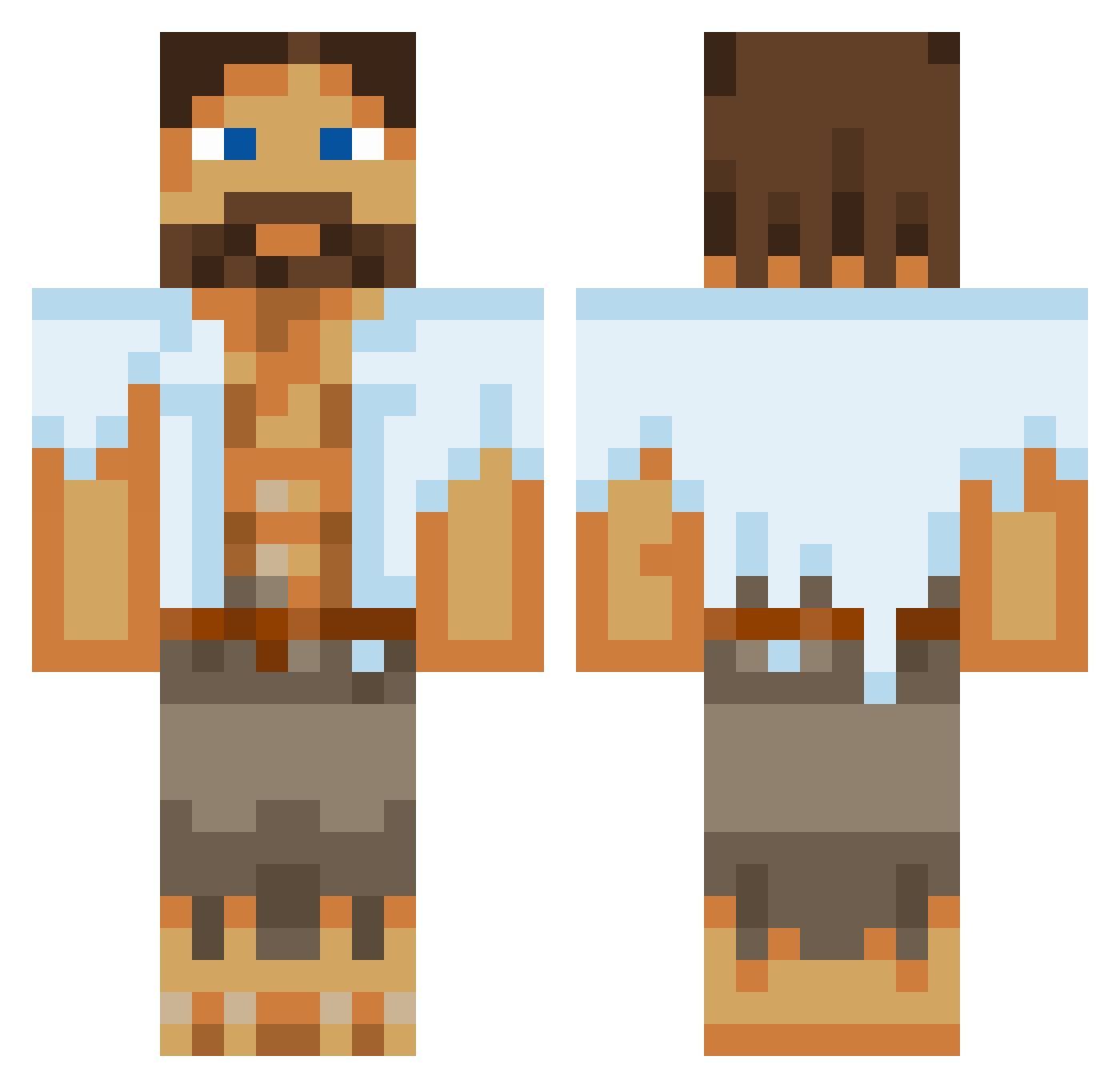 jkdowney Minecraft skin, front and back view