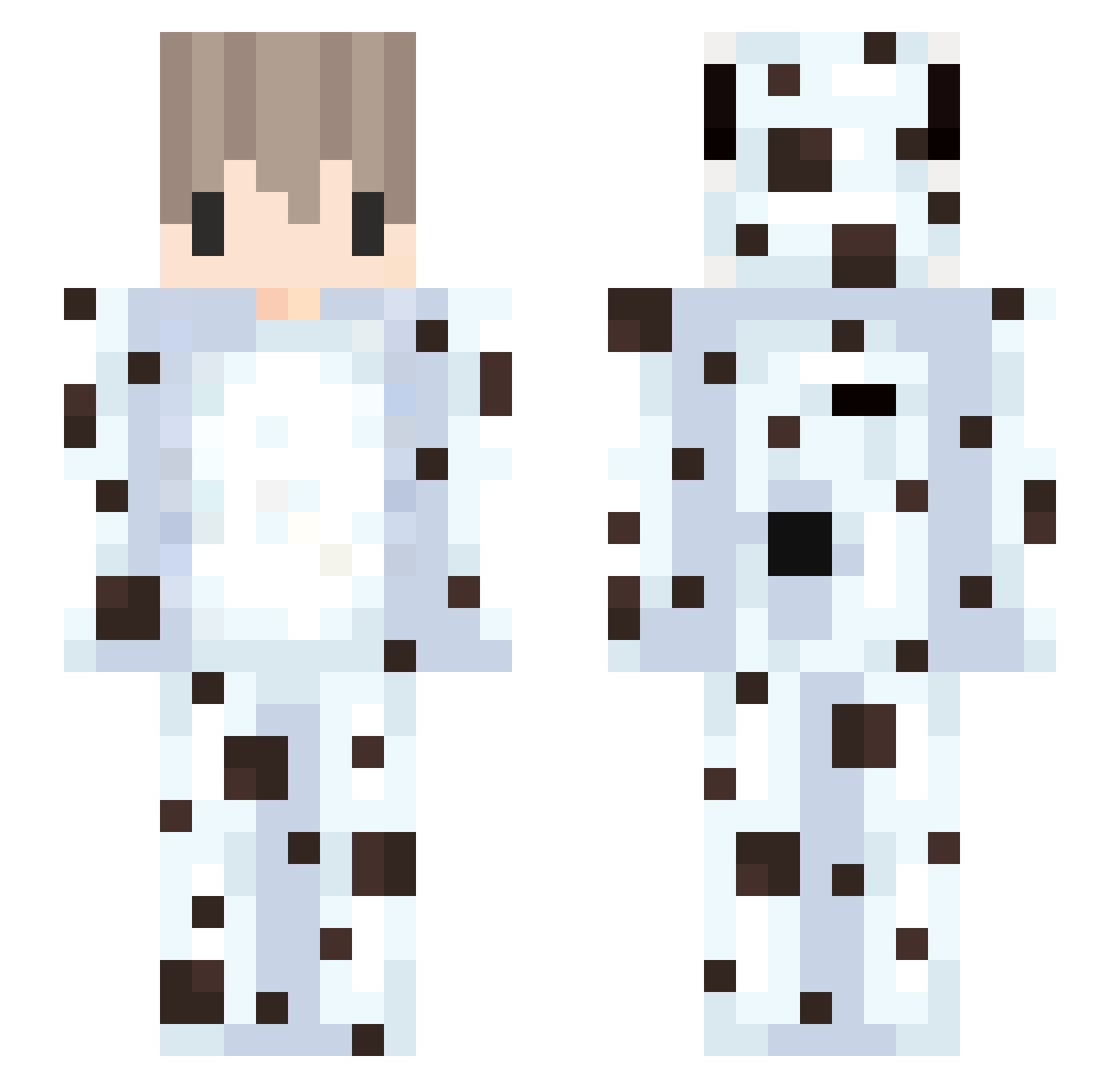 ungettable Minecraft skin, front and back view