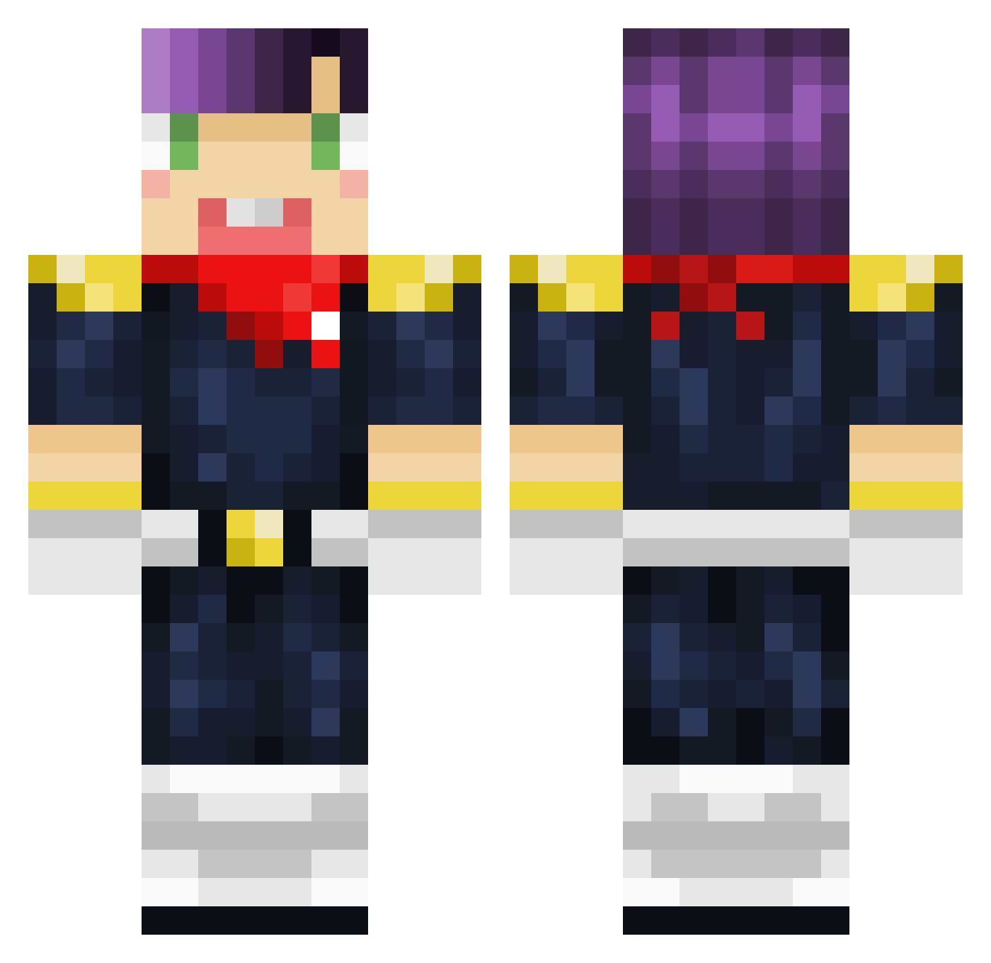 Beans Minecraft skin, front and back view