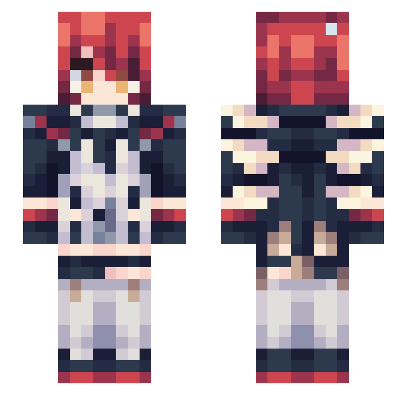 DreamWhite666 Minecraft skin, front and back view