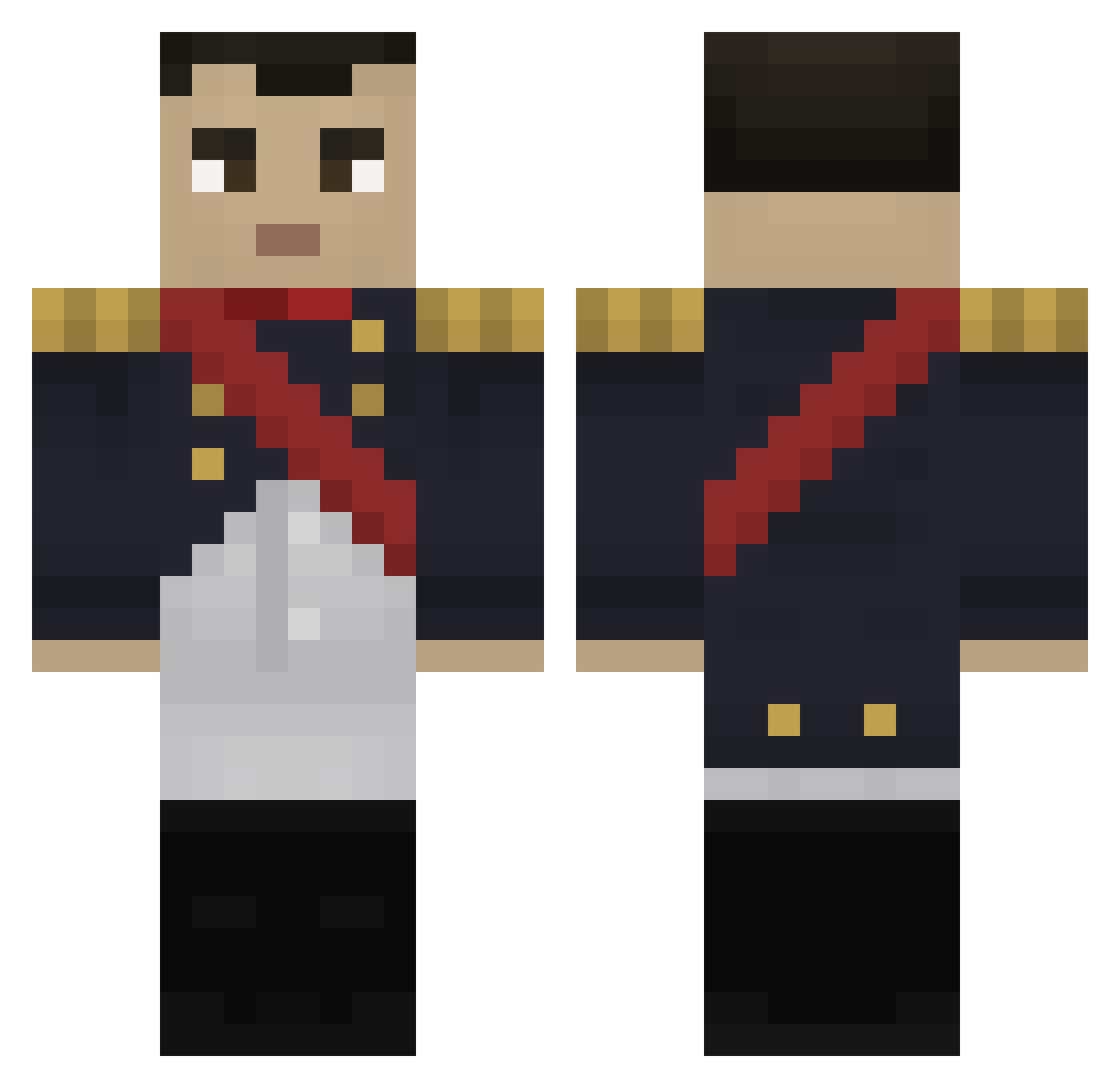 zImpossibleOG Minecraft skin, front and back view