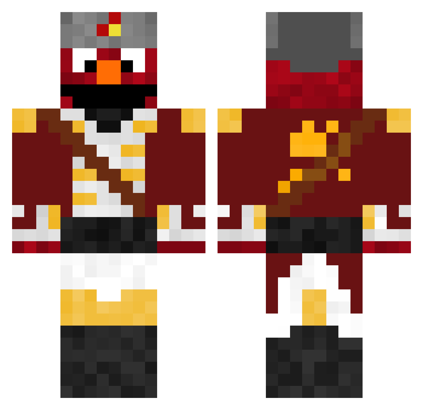 BeefyBeef92 Minecraft skin, front and back view