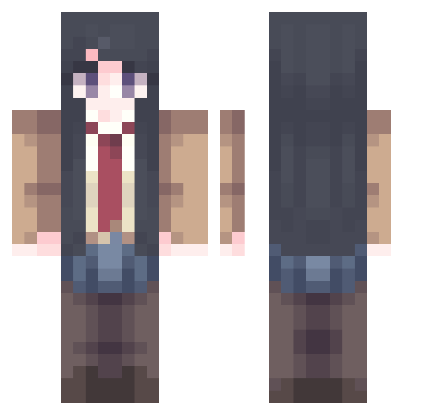 SIN_GUM Minecraft skin, front and back view