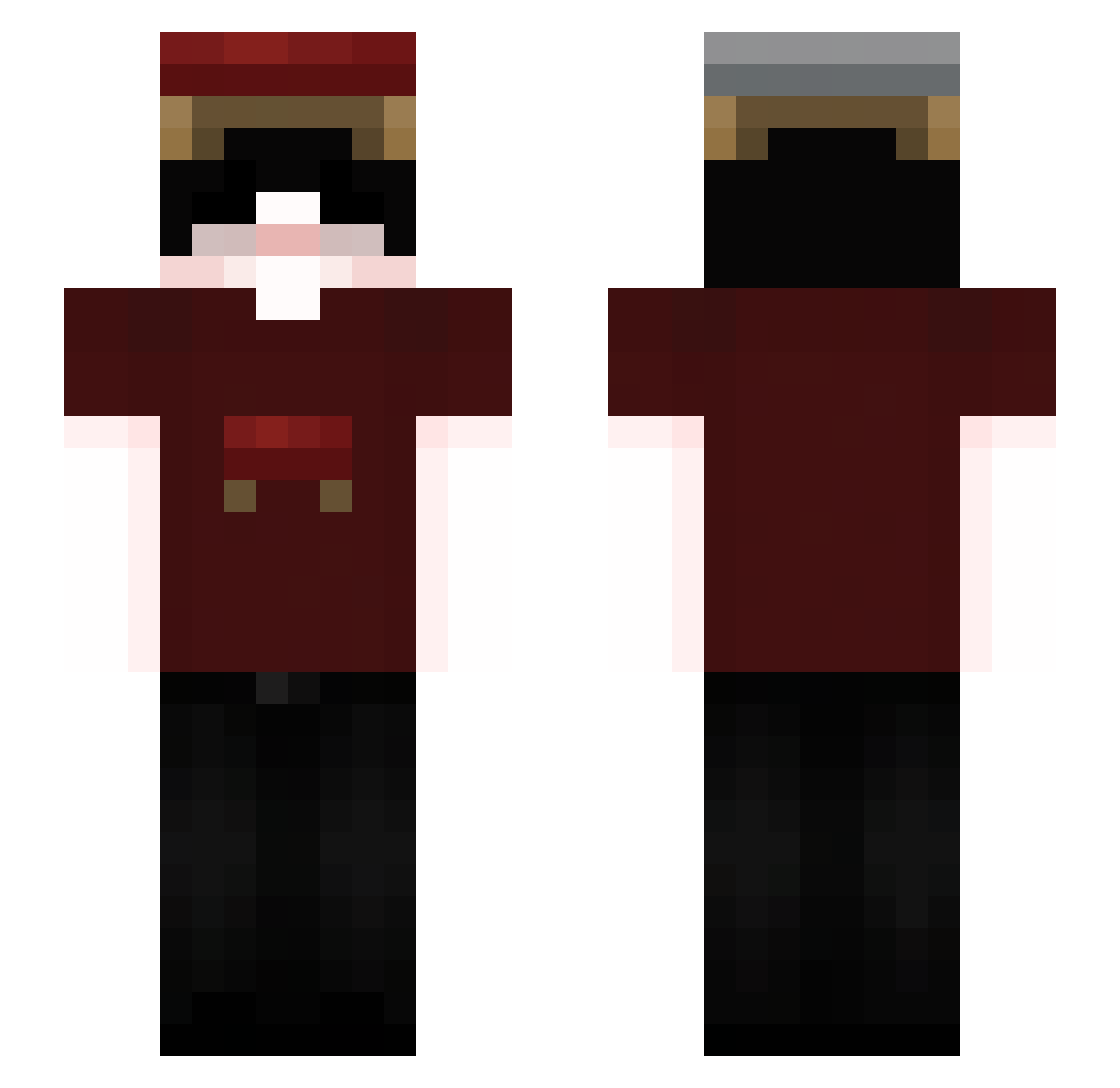 uCwy Minecraft skin, front and back view