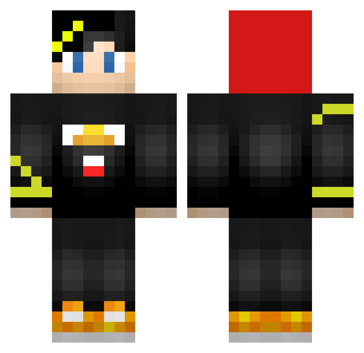 Reebyy Minecraft skin, front and back view