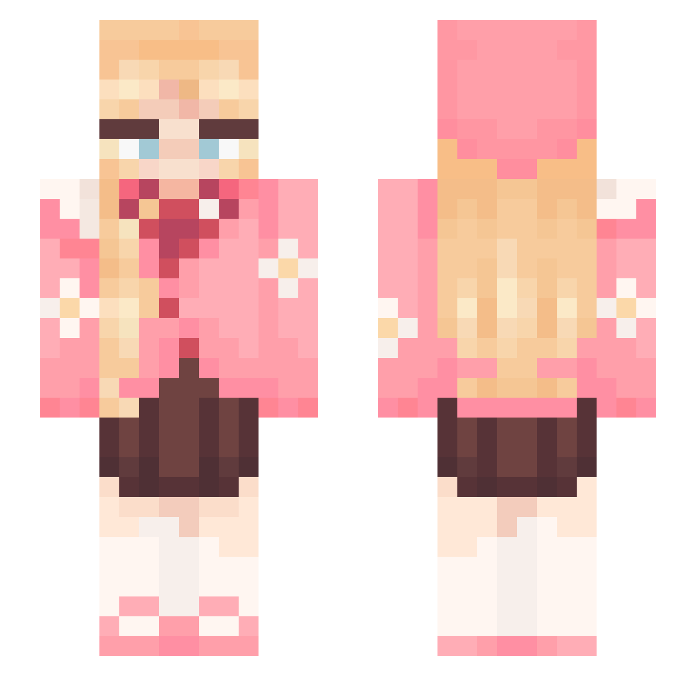 AlliMoon Minecraft skin, front and back view