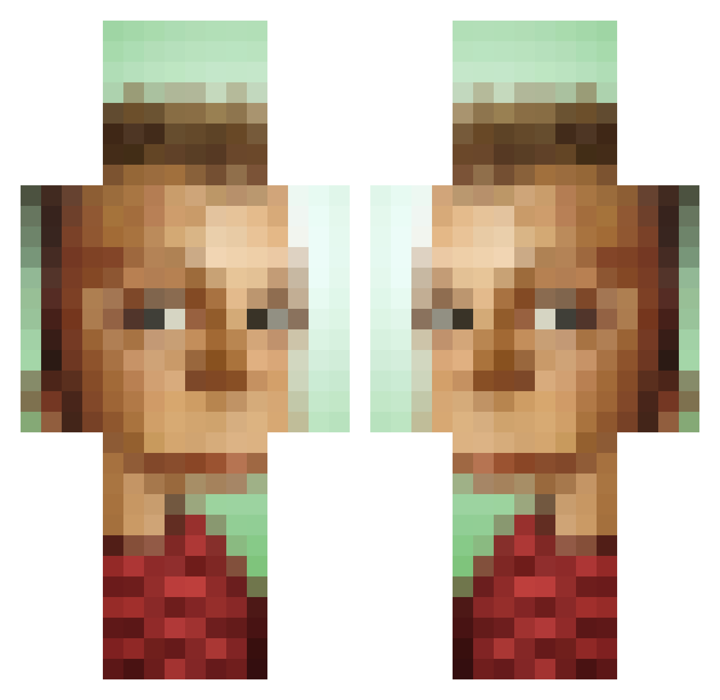 romanchoco Minecraft skin, front and back view