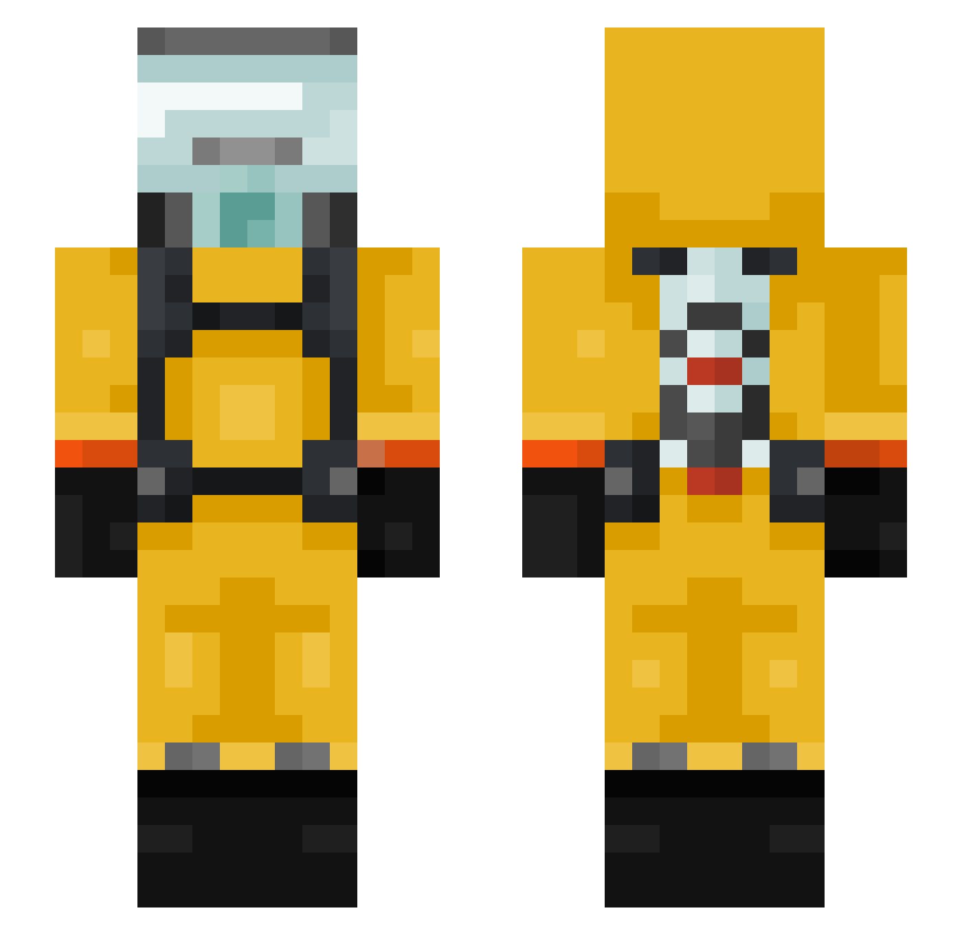 GamerUnknownMars Minecraft skin, front and back view