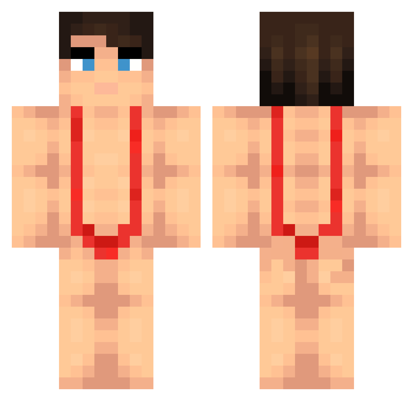 SquarishSquare Minecraft skin, front and back view