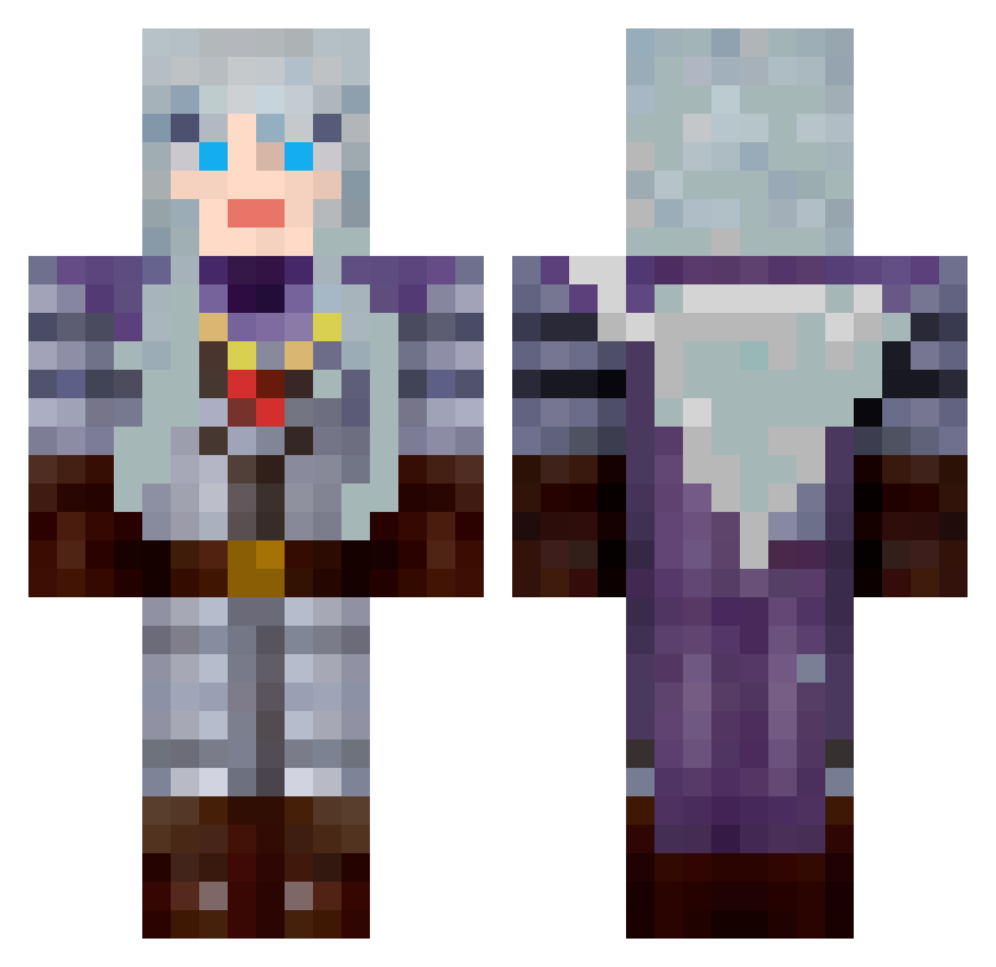 ekizai Minecraft skin, front and back view
