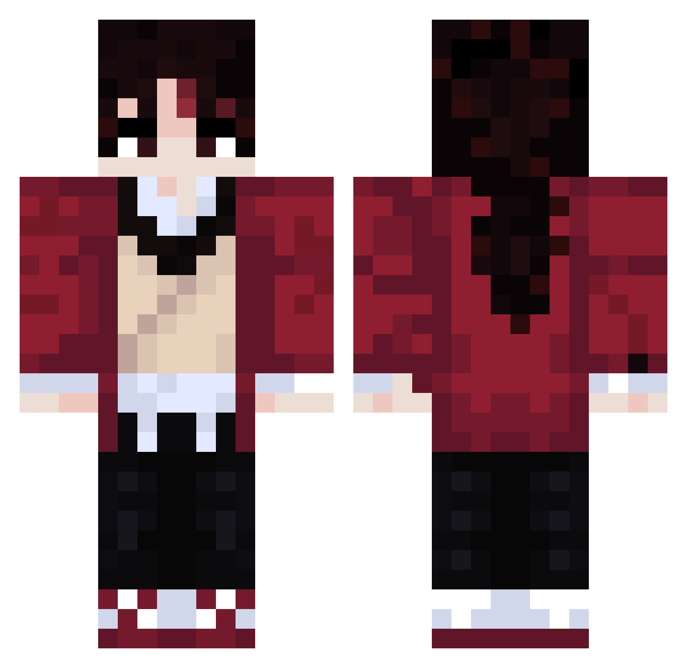 Miikeeyyy Minecraft skin, front and back view