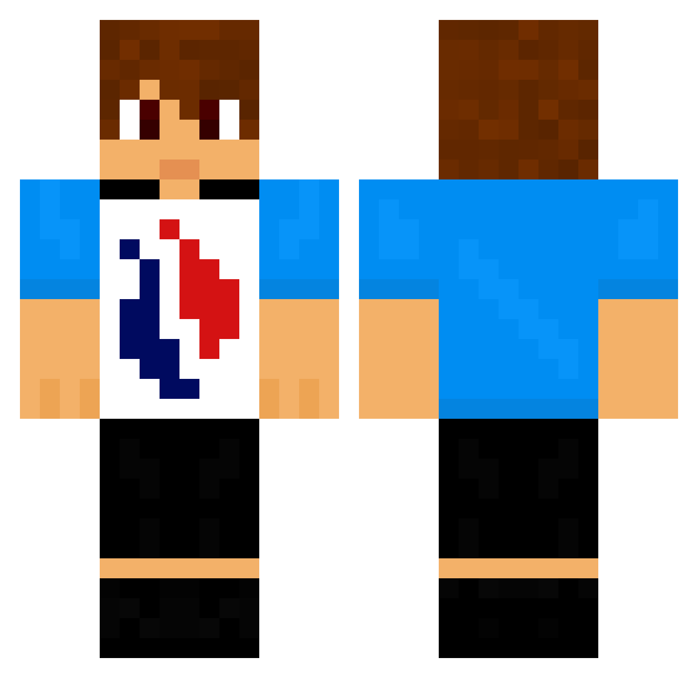 trackings Minecraft skin, front and back view