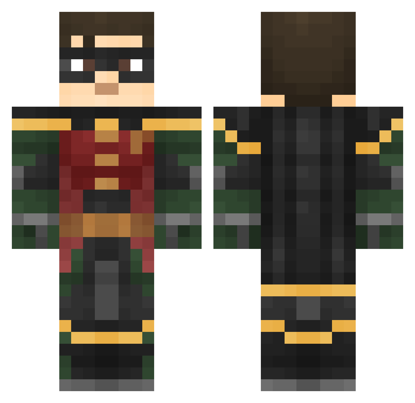 GrimaldoBM Minecraft skin, front and back view