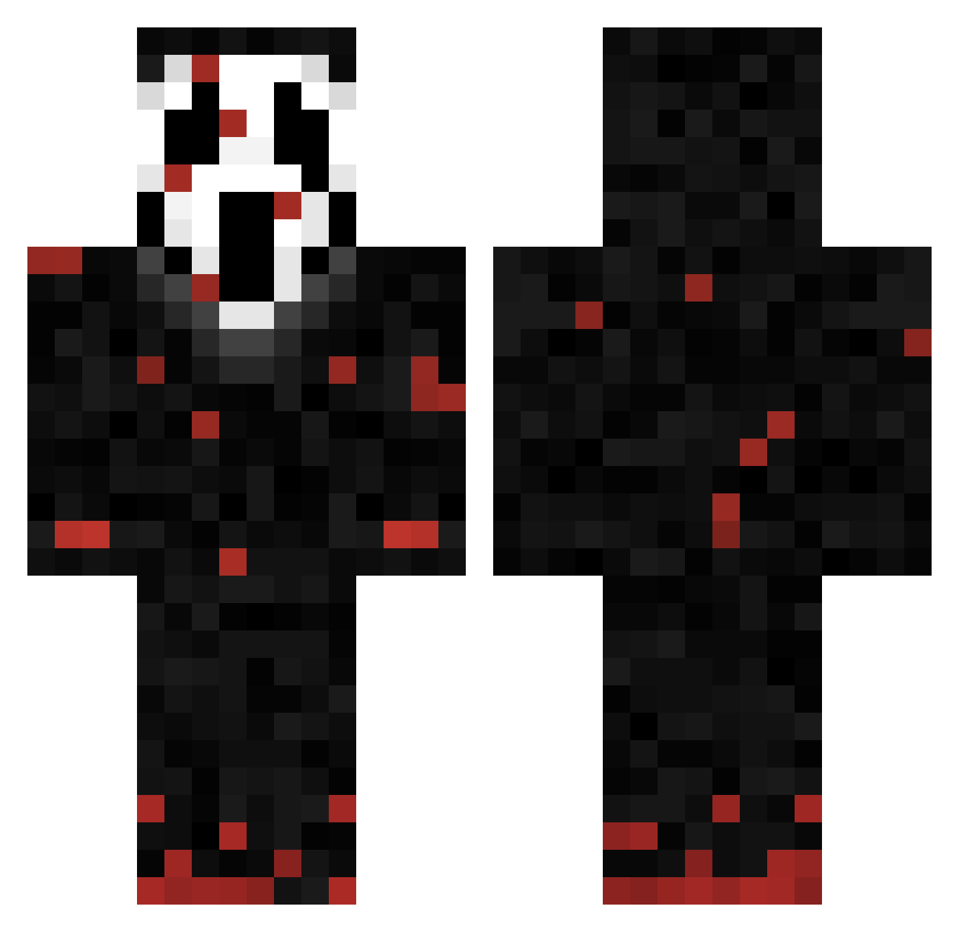 Lazy_Oni Minecraft skin, front and back view