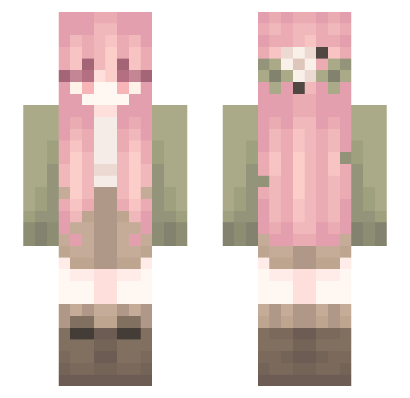 xOlivci4 Minecraft skin, front and back view