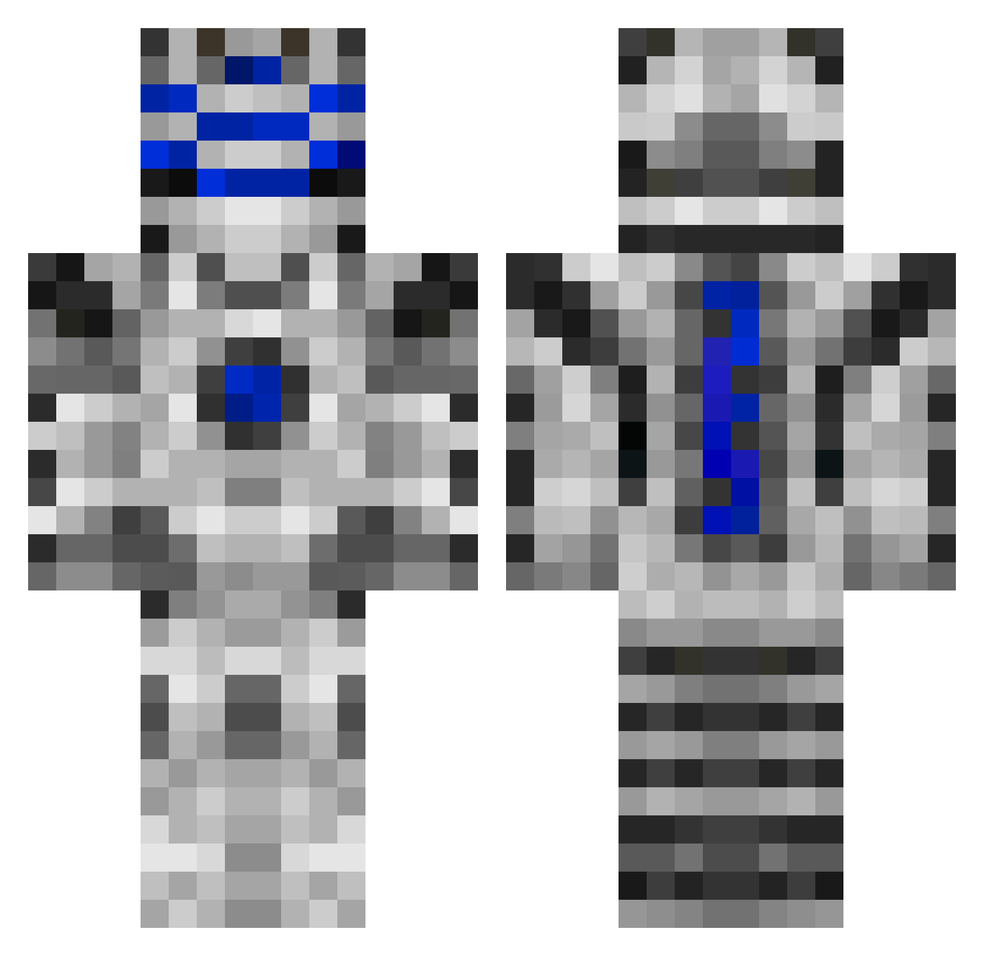 Spire Minecraft skin, front and back view