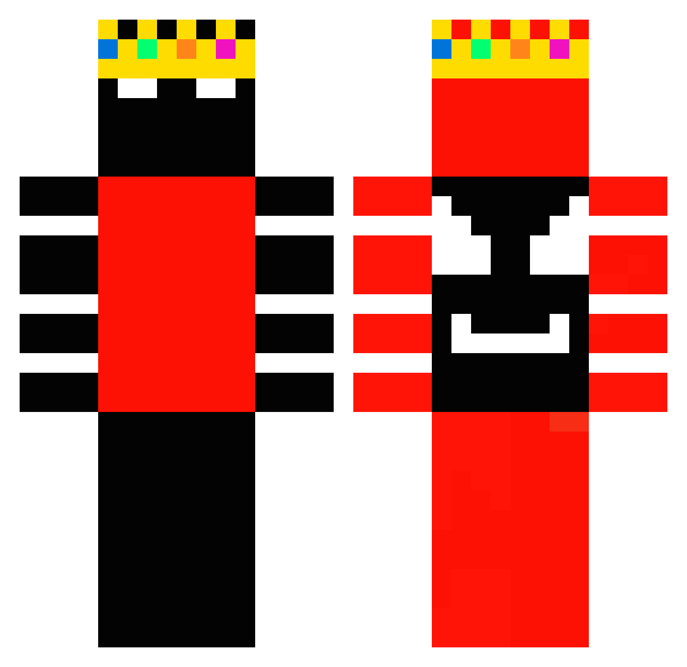 TripleEGamer1323 Minecraft skin, front and back view