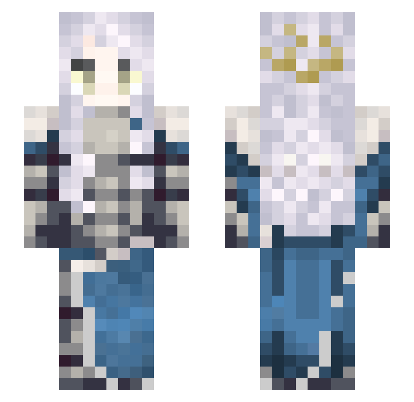 WizSellen Minecraft skin, front and back view
