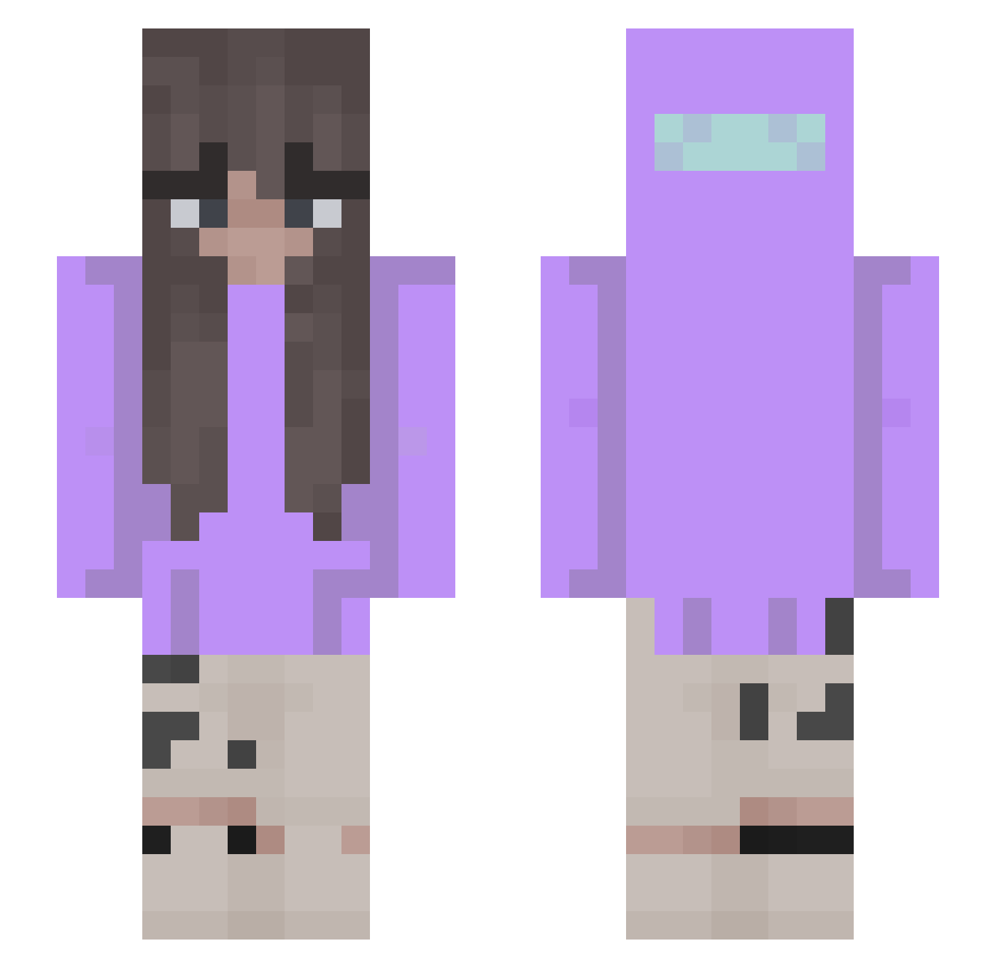 DerTraum Minecraft skin, front and back view