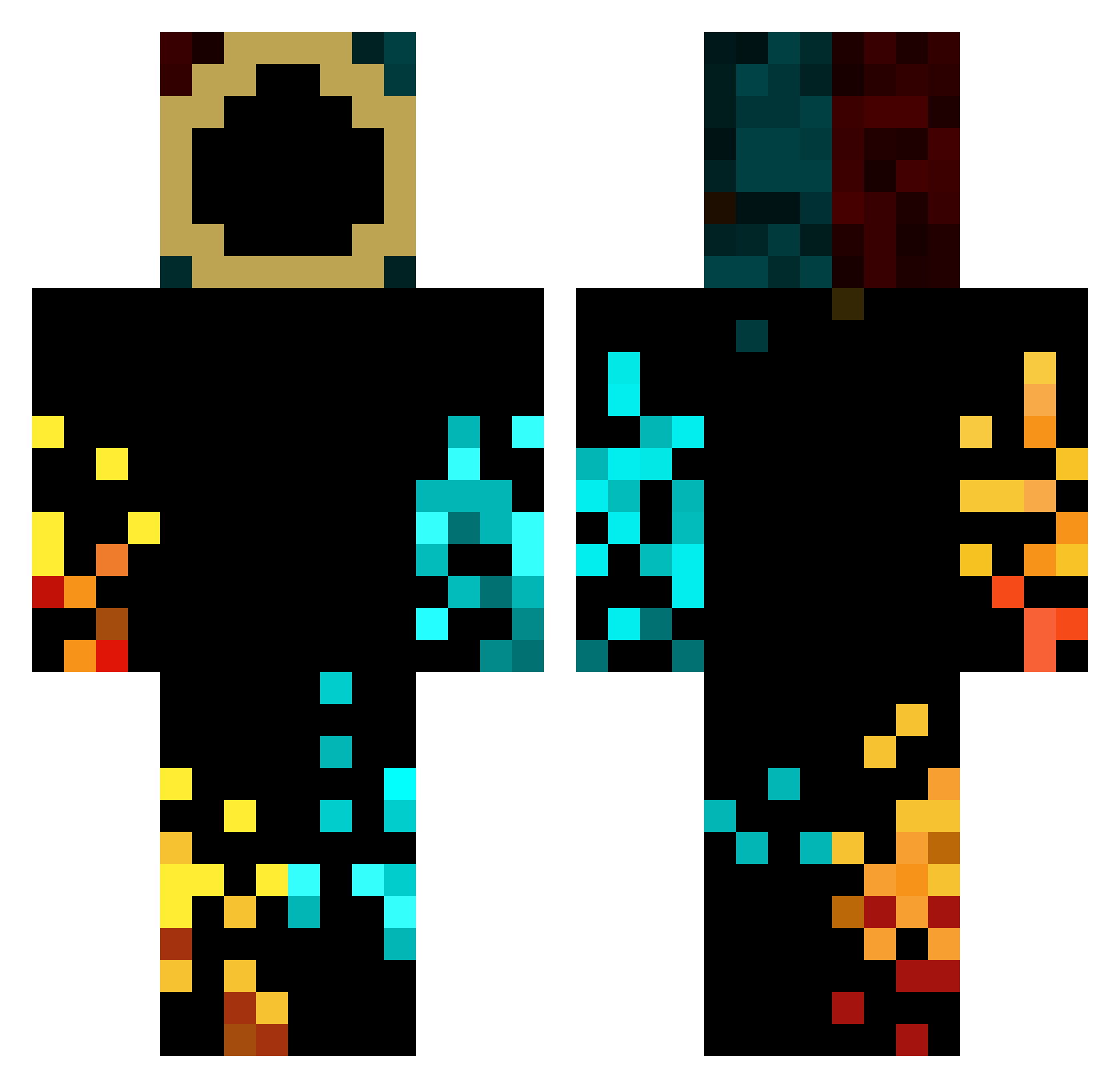 YT_xDPGii Minecraft skin, front and back view