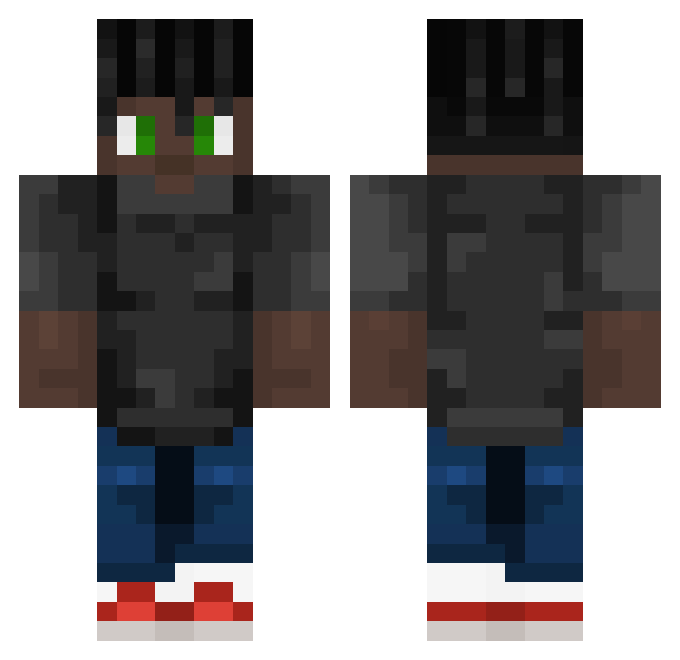 YoItsShattered Minecraft skin, front and back view