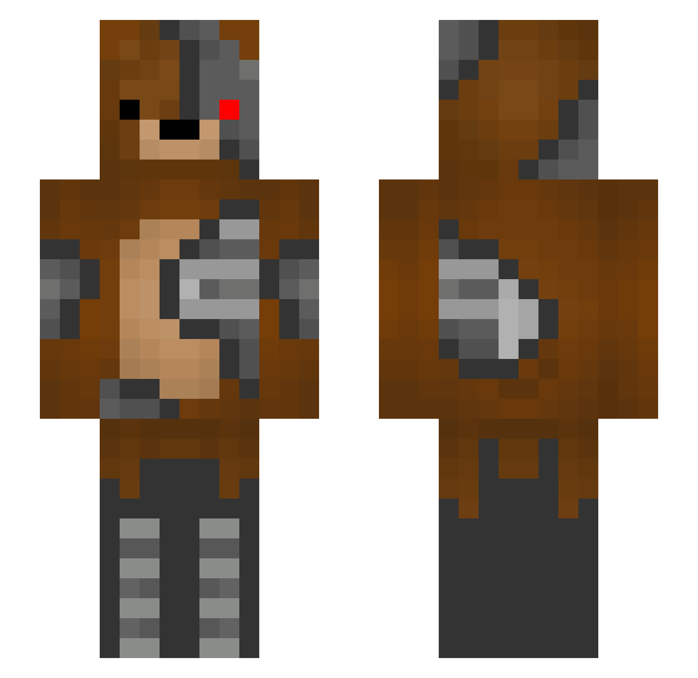 Furfur Minecraft skin, front and back view