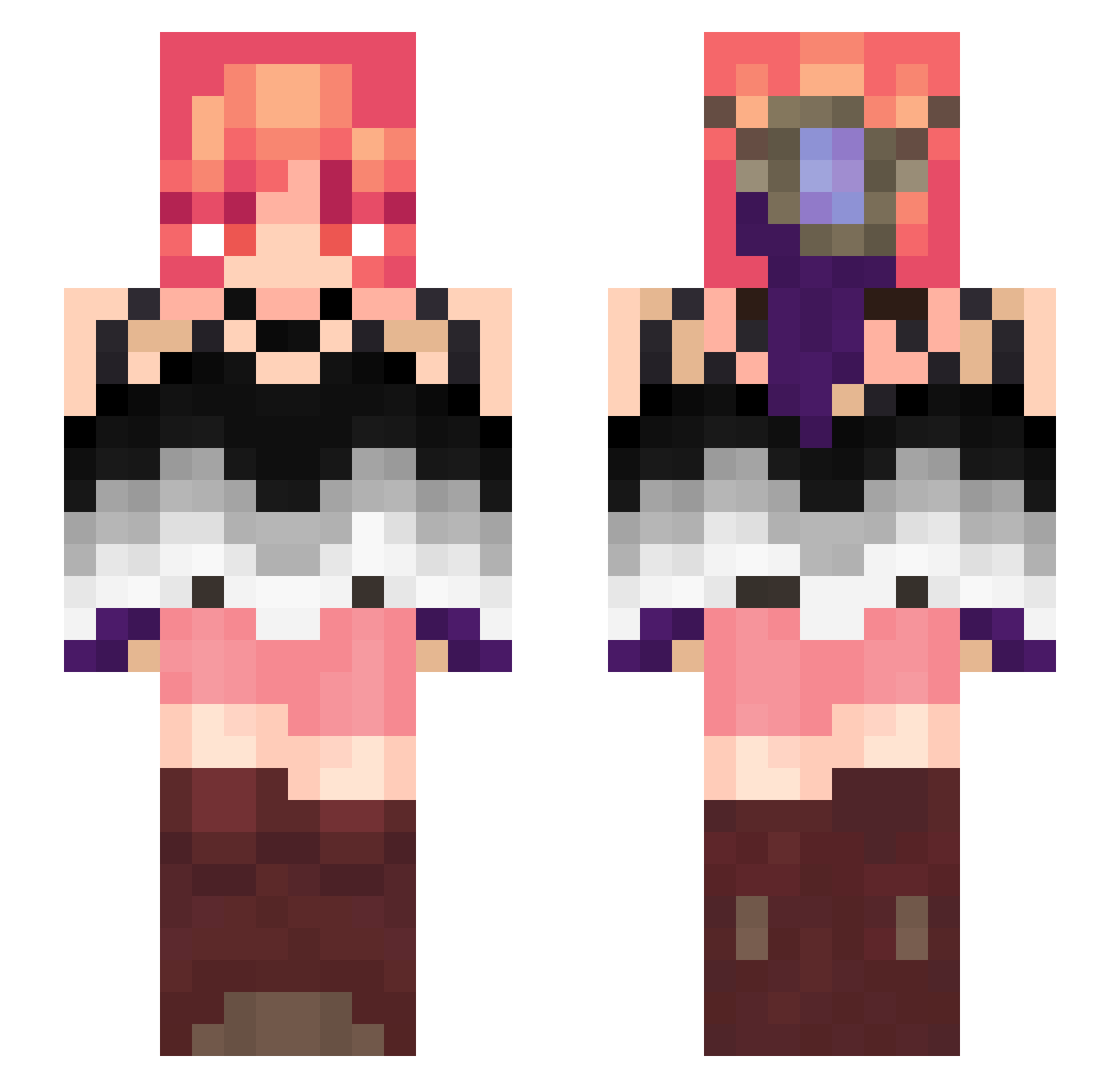 Ev0li_ Minecraft skin, front and back view
